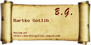 Bartko Gotlib névjegykártya